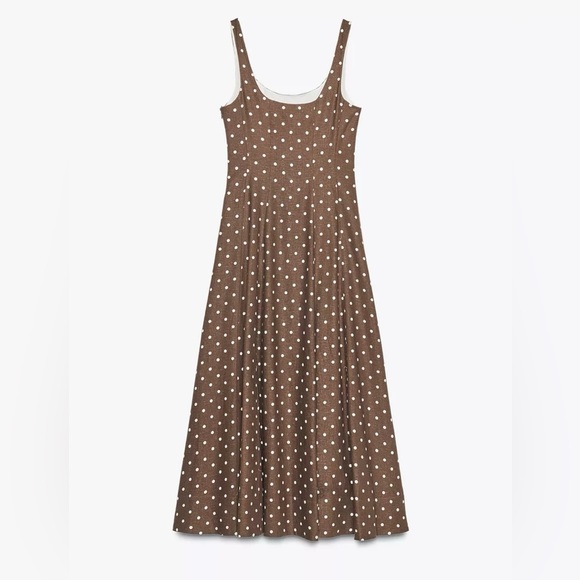 NWT Zara Polka Dot Midi Dress - Picture 9 of 16